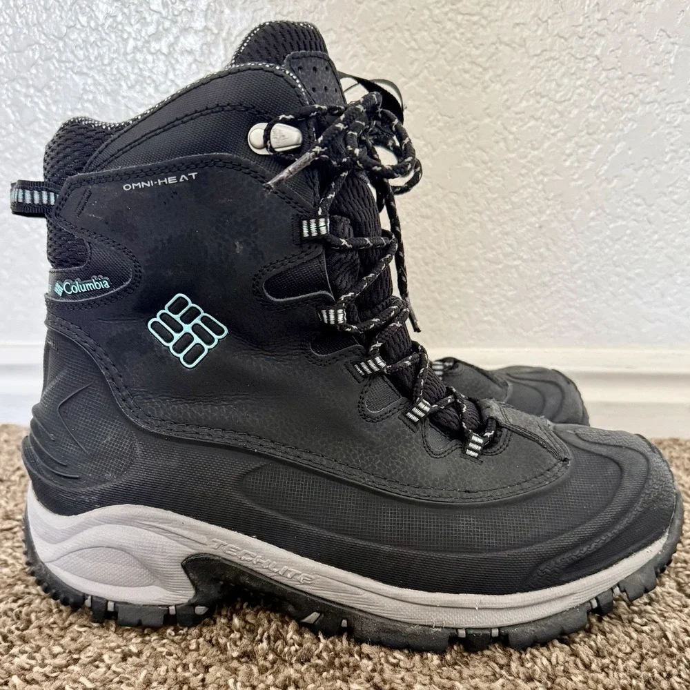 Columbia Bugaboot Plus III Omni-Heat Women 10 Black Boots Waterproof Insulated‎
